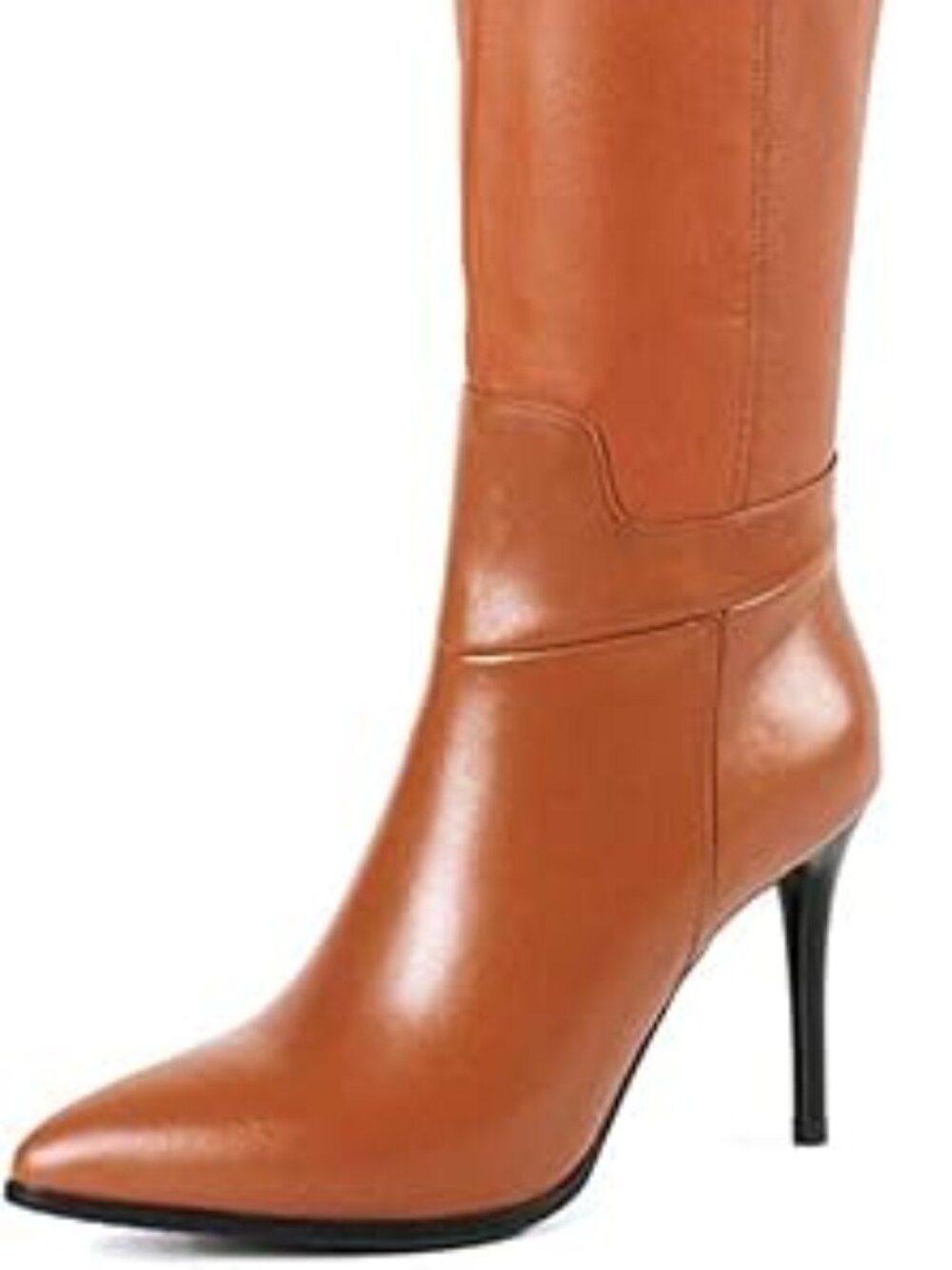 Women's Knee High Boots Pointy Toe Stiletto Zipper Dress Tall Boots 8.5